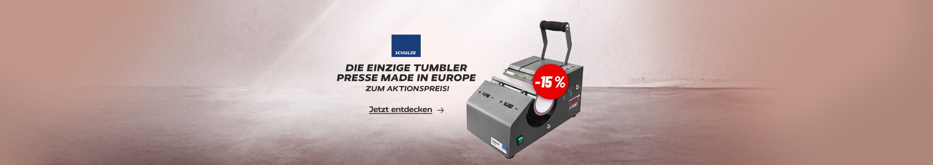 Die einzige Tumbler Presse Made in Europe, jetzt zum Aktionspreis!