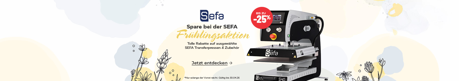 Spare bei der SEFA Frühlingsaktion!
