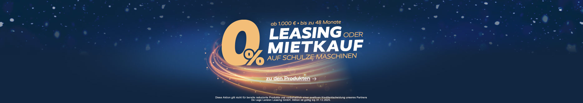 0% Leasing oder Mietkauf auf Schulze Maschinen.