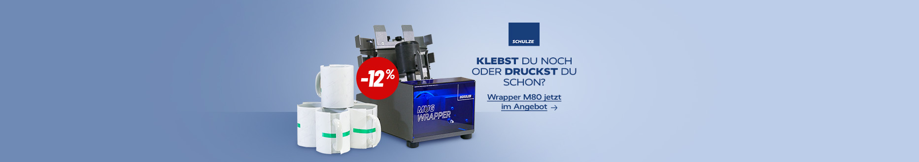Klebst du noch oder druckst du schon? Mug Wrapper im Angebot.