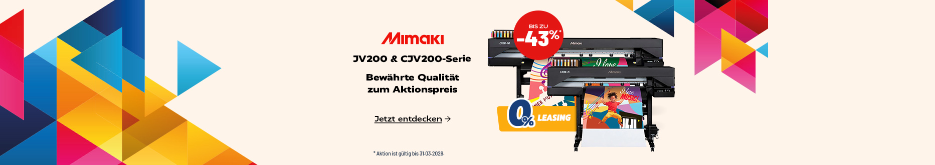 Mimaki JV200-160 + CJV200 Print & Cut Aktion!