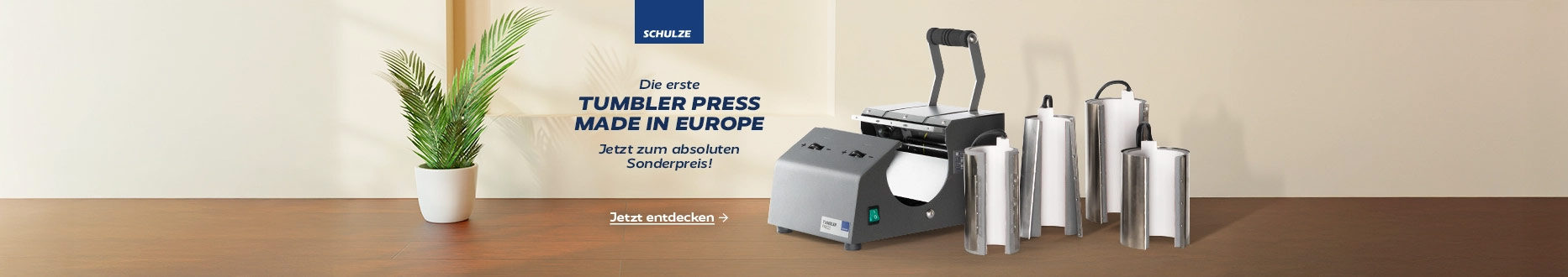 Die erste Tumbler Press Made in Europe. Sichere dir dein neues Tool für das Weihnachtsgeschäft.