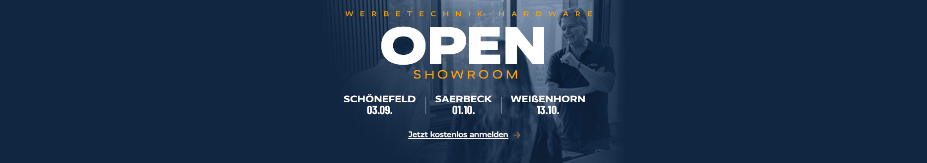 Open Showroom Werbetechnik-Hardware - Jetzt kostenlos anmelden.