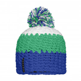 Myrtle Beach MB7940 - Crocheted Cap with Pompon | aqua/lime green/white - Gr. OneSize 