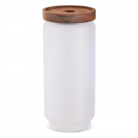  Aufbewahrungsdose aus Glas mit Holzdeckel 