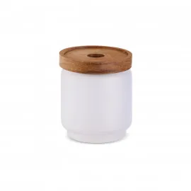  Aufbewahrungsdose aus Glas mit Holzdeckel 