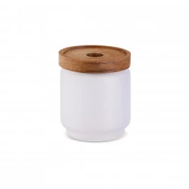 Aufbewahrungsdose aus Glas mit Holzdeckel 