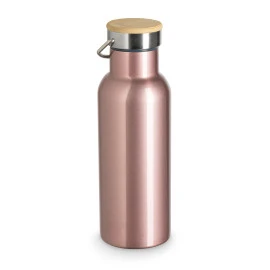  Edelstahl-Trinkflasche mit Bambusdeckel 