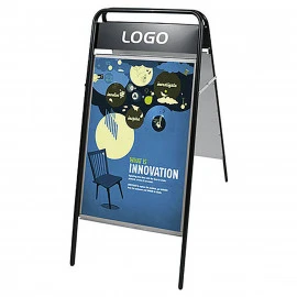 GRONAL® Kundenstopper Stahlrohr mit Logoplatte 