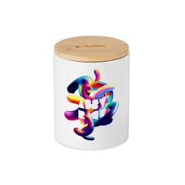  Spardose mit Bambusdeckel 