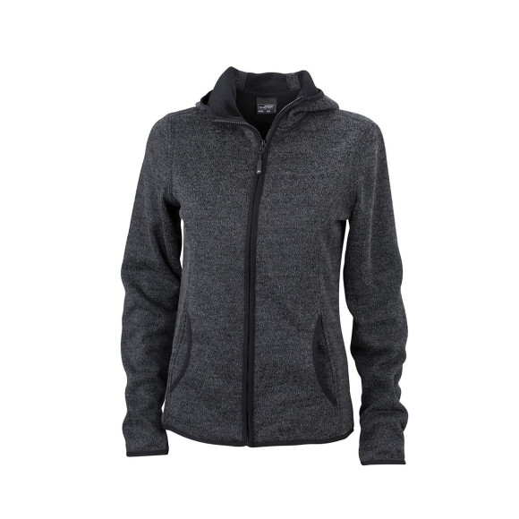 James & Nicholson Ladies Knitted Fleece Hoody - JN588