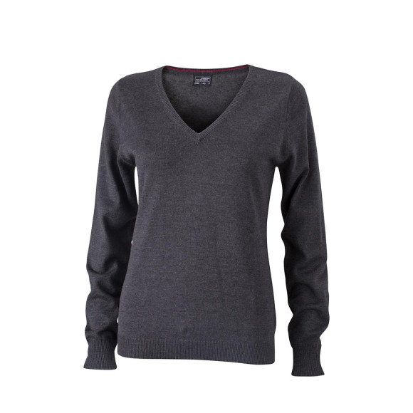 James & Nicholson Ladies V-Neck Pullover - JN658