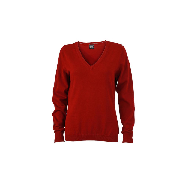 James & Nicholson Ladies V-Neck Pullover - JN658