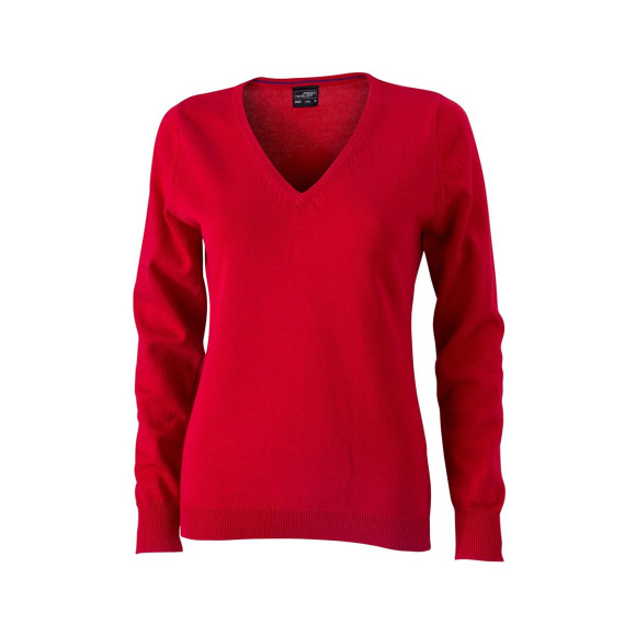 James & Nicholson Ladies V-Neck Pullover - JN658