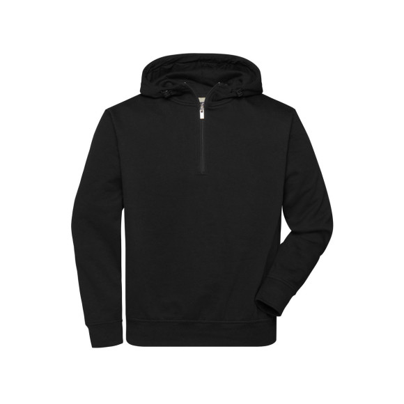 James & Nicholson Bio Workwear-Half Zip Hoody - JN839