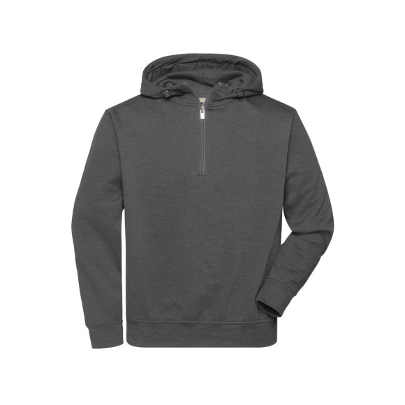 James & Nicholson Bio Workwear-Half Zip Hoody - JN839