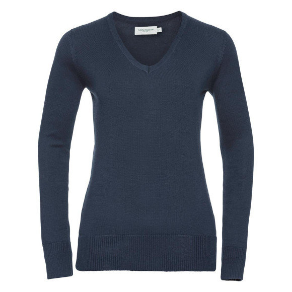 Russell Ladies V-Neck Knitted Pullover - R-710F-0