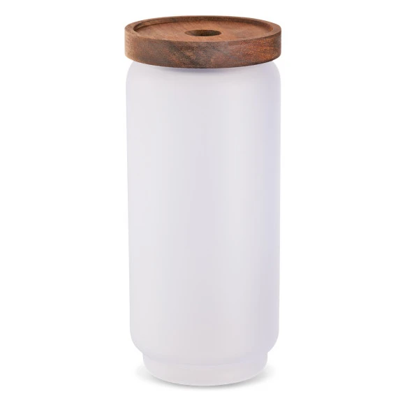  Aufbewahrungsdose aus Glas mit Holzdeckel