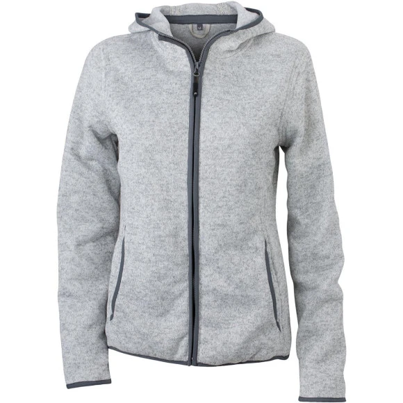 Daiber Ladies Knitted Fleece Hoody - JN588