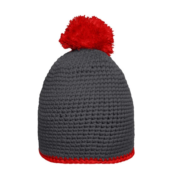 Daiber Pompon Hat with Contrast Stripe - MB7964