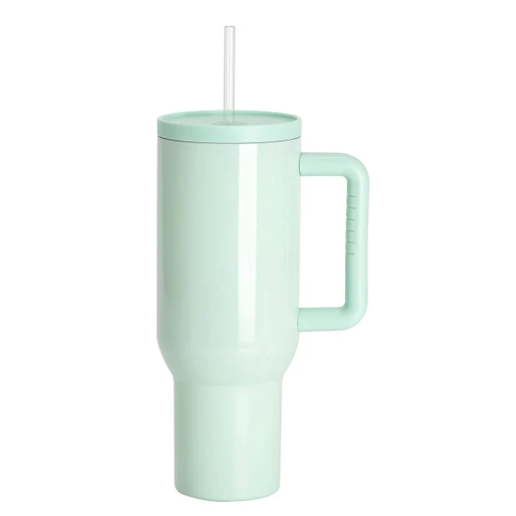  Edelstahl-Thermobecher mit Deckel und Trinkhalm