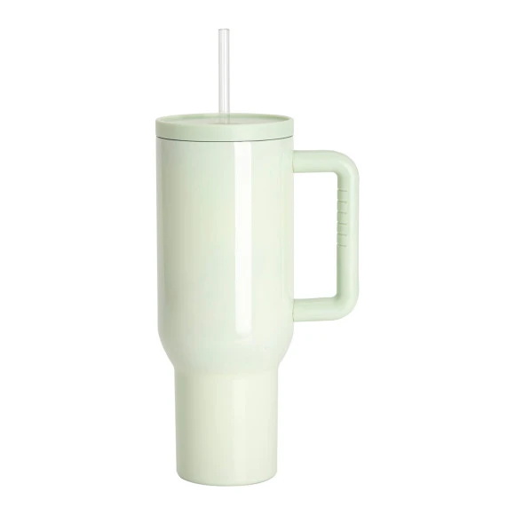  Edelstahl-Thermobecher mit Deckel und Trinkhalm