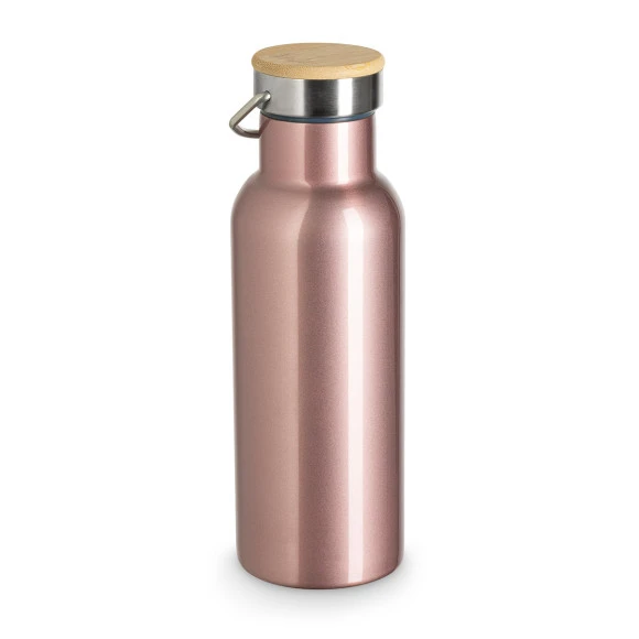  Edelstahl-Trinkflasche mit Bambusdeckel