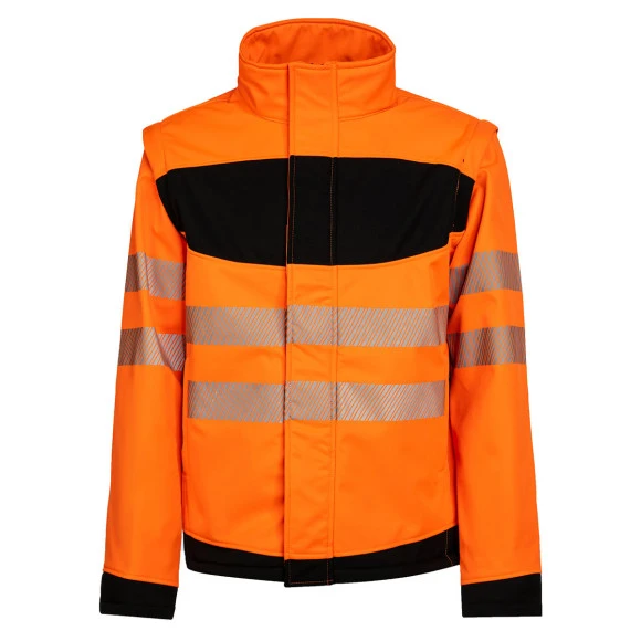 Korntex Hi-Vis Softshell Jacke mit schwarzer Brustpartie - EOSSJ