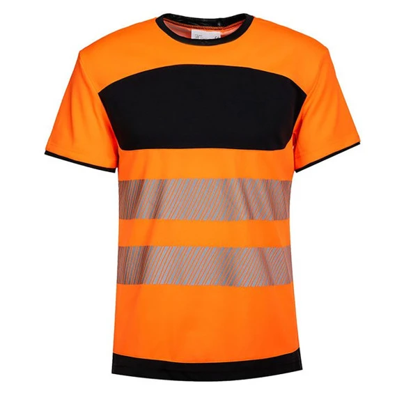 Korntex Hi-Vis T-Shirt mit schwarzer Brustpartie - EOST