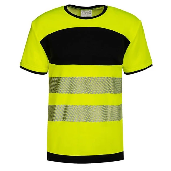 Korntex Hi-Vis T-Shirt mit schwarzer Brustpartie - EOST