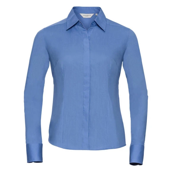 Russell Athletic Ladies Long Sleeve Tailored Polycotton Poplin Shirt - R-924F-0