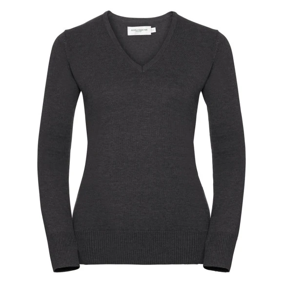 Russell Ladies V-Neck Knitted Pullover - R-710F-0