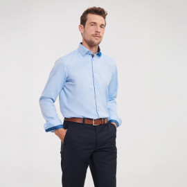 Russell Athletic Men Ls Tailored Contrast Herringbone Shirt - R-964M-0 