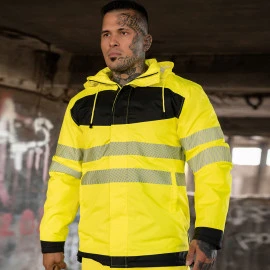 Korntex Hi-Vis Parka mit schwarzer Brustpartie - EOSP 