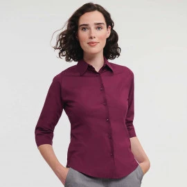 Russell Athletic Ladies 3/4 Sleeve Fitted Stretch Shirt - R-946F-0