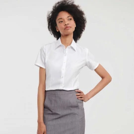 Russell Athletic Ladies Short Sleeve Tailored Herringbone Shirt - R-963F-0