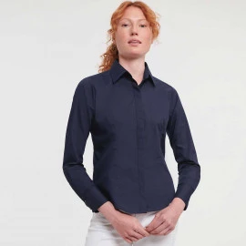 Russell Ladies Long Sleeve Tailored Polycotton Poplin Shirt - R-924F-0