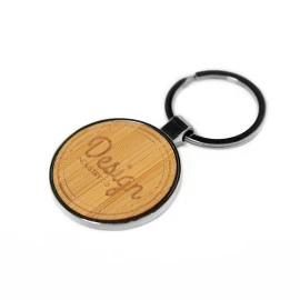  Schlüsselanhänger Metall/Bambus 