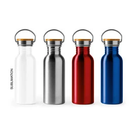 Stamina Edelstahl Flasche Boina mit Bambusdeckel 