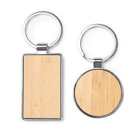 Stamina Schlüsselanhänger Metall/Bambus 