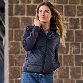 Tee Jays Women's Hybrid-Stretch Hooded Jacket - 9113 