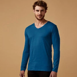 X.O by Promodoro Men Long Sleeve V-Neck T - 1460