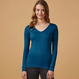 X.O by Promodoro Women Long Sleeve V-Neck T - 1560 