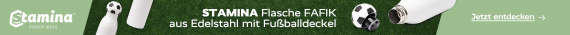 Stamina Flasche FAFIK aus Edelstahl mit Fußballdeckel