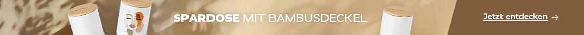 Jetzt neu im Shop. Spardose mit Bambusdeckel.